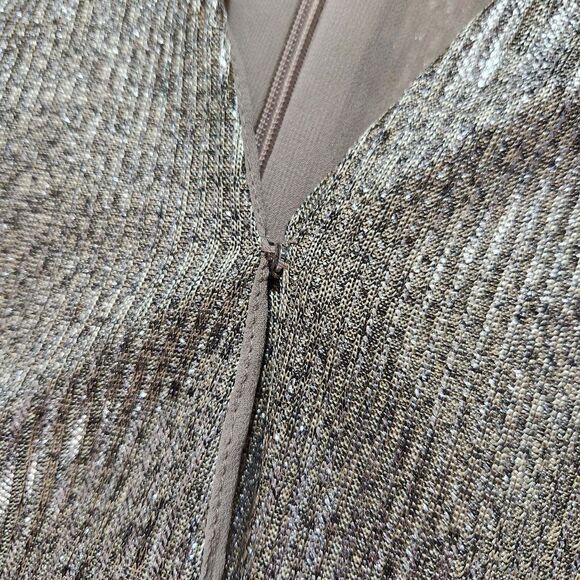 Bishop + Young Metallic Faux Wrap Dress Holiday Evening Size M - Picture 10 of 10